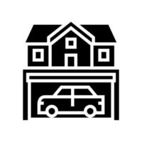 ilustração vetorial de ícone de linha de estacionamento de casa vetor