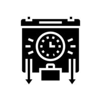 ilustração vetorial de ícone de glifo de horário de trabalho ou viagem vetor