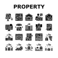vetor de conjunto de ícones de coleção de agência de aluguel de imóveis