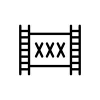 vetor de ícone de vídeo adulto. ilustração de símbolo de contorno isolado