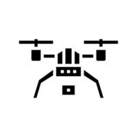 drone com ilustração vetorial de ícone de glifo de câmera fotográfica vetor