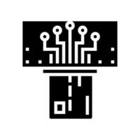 ilustração vetorial de ícone de glifo de cartão digital vetor