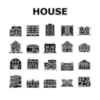 conjunto de ícones de coleção de construções de casas vetor