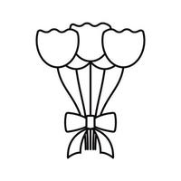 ícone de buquê de flores de casamento. símbolo de vetor de linha elegante simples