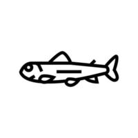 frite a ilustração vetorial de ícone de linha de salmão vetor