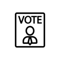 vetor de ícone de votação. ilustração de símbolo de contorno isolado