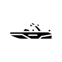 ilustração vetorial de ícone de glifo de barco de esqui wakeboard vetor