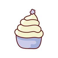 cupcake doce de desenho animado vetor