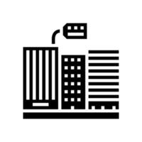 aluguel em ilustração vetorial de ícone de glifo de prédio alto vetor