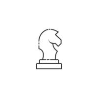 ícone de vetor de xadrez de contorno no fundo branco