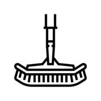 ilustração vetorial de ícone de linha de escova de piscina a vácuo vetor