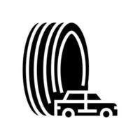 ilustração vetorial de ícone de glifo de pneus de corrida vetor