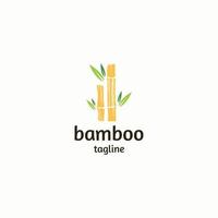 ilustração em vetor plana de modelo de design de ícone de logotipo de bambu