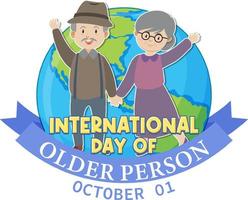 cartaz do dia internacional dos idosos vetor