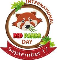 dia internacional do panda vermelho em 17 de setembro vetor