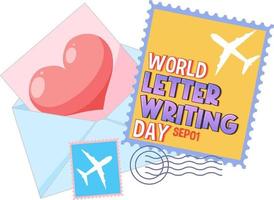 design de logotipo do dia mundial da escrita de cartas vetor