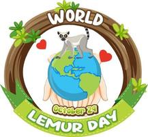 design de cartaz do dia mundial do lêmure vetor