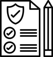ícone de linha de apólice de seguro vetor