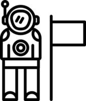 ícone de linha de astronauta vetor