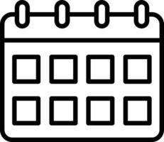 ícone de linha de calendário vetor