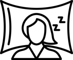 ícone de linha de dormir vetor