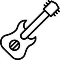 ícone de linha de linha de guitarra vetor