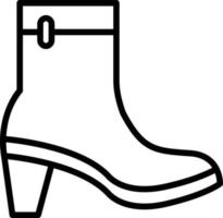 ícone de linha de botas femininas vetor