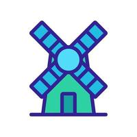vetor de ícone de moinho de vento. ilustração de símbolo de contorno isolado