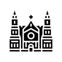 ilustração em vetor ícone glifo de construção da catedral