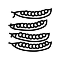 ilustração vetorial de ícone de linha de ervilhas frescas maduras vetor