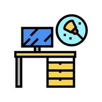 ilustração em vetor ícone de cor de limpeza de mesa de local de trabalho
