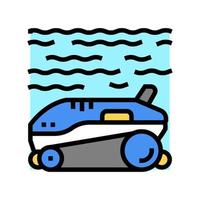 ilustração em vetor ícone de cor de piscina robô limpador