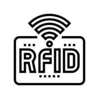 ilustração em vetor ícone de linha de sinal sem fio rfid