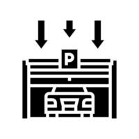 ilustração vetorial de ícone de linha de estacionamento de fechamento de portão vetor