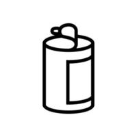 abridor de lata de cobre cilíndrica ícone ilustração de contorno vetorial vetor