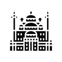 ilustração vetorial de ícone de glifo de mesquita de suleiman pasha vetor