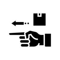 gesto mostrar ilustração em vetor ícone glifo de direção de entrega