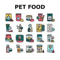 vetor de conjunto de ícones de coleção de alimentos de produtos para animais de estimação