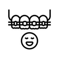 ilustração em vetor ícone de linha de aparelho de dente infantil