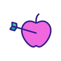 vetor de ícone de alvo de maçã. ilustração de símbolo de contorno isolado