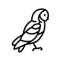 ilustração vetorial de ícone de linha de pássaro de coruja vetor