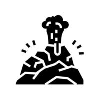 ilustração vetorial de ícone de glifo de fumaça de vulcão vetor