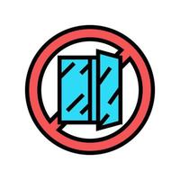 ilustração em vetor ícone de cor de sinal de proibição de janela aberta
