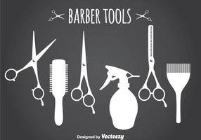 Silhueta das ferramentas de barbeiro vetor