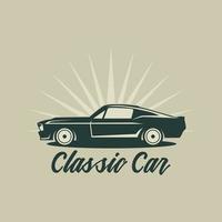 vetor de modelo de logotipo de carro clássico de ilustração