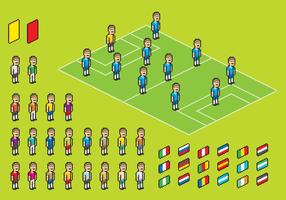 Vetores de jogador de futebol de pixel