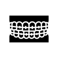 ilustração em vetor ícone glifo de aparelho dentário