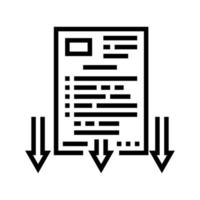 ilustração em vetor ícone de linha de documento de ação judicial