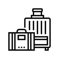 bagagem para ilustração vetorial de ícone de linha de férias de viagem de verão vetor
