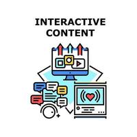 ilustração de conceito de vetor de conteúdo interativo